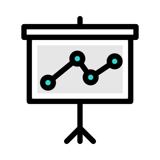 Line chart graphic line chart business and finance icon