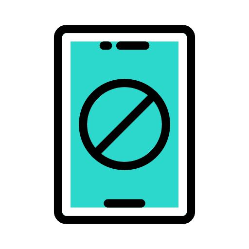 Block mobile user interface blocked icon Block mobile user interface blocked icon