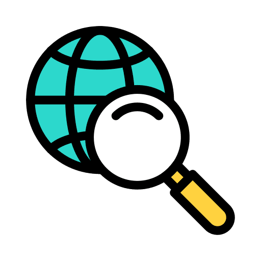 Browsing magnifying glass seo and web globe icon Browsing magnifying glass seo and web globe icon