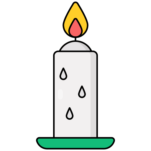 Candle flame wellness burn icon