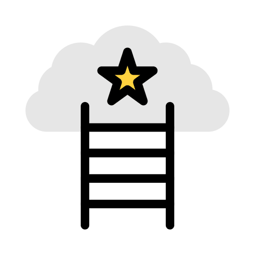 Objective ambition star ladder icon Objective ambition star ladder icon