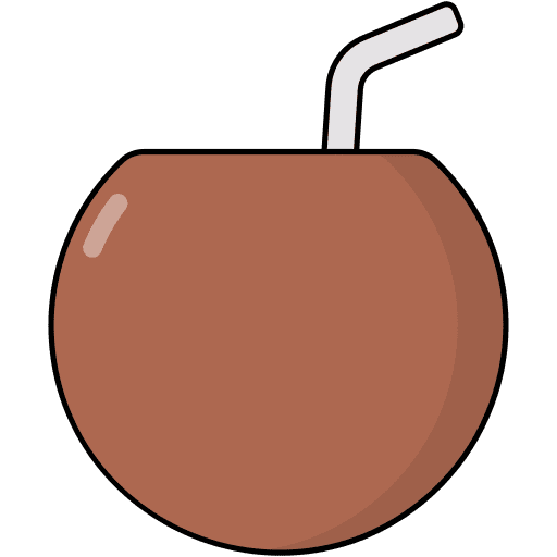 Coconut water straw fruit beverage icon Coconut water straw fruit beverage icon