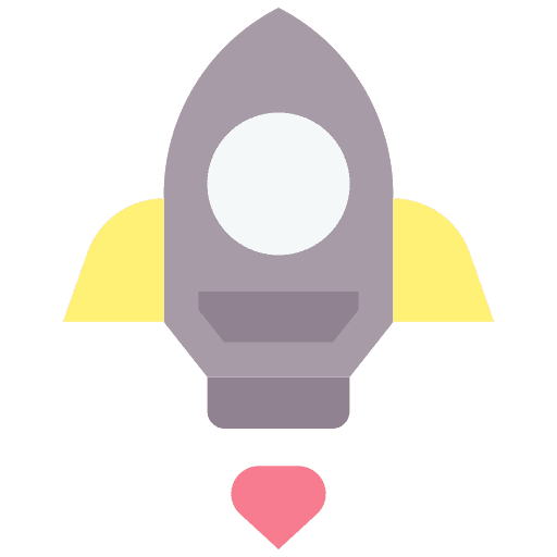 Rocket launch space shuttle startup icon
