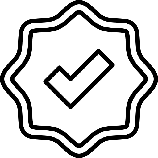 Approved check quality security icon