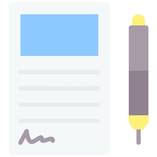 Sign contract document pen icon