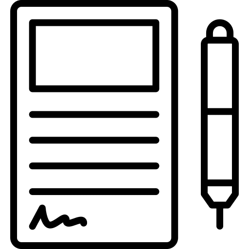 Sign contract notes document icon Sign contract notes document icon
