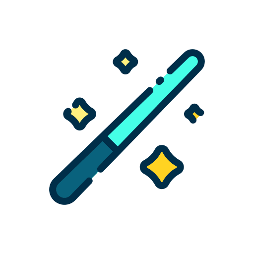 Magic wand magician enhance entertainment icon