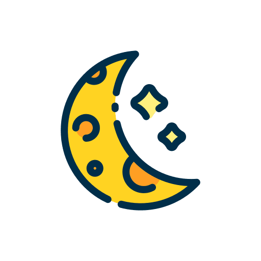 Moon stars ladies night weather icon