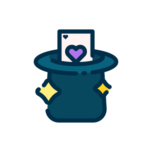 Trick magician magic trick show icon Trick magician magic trick show icon