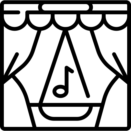 Theater cultural activities stage performance icon
