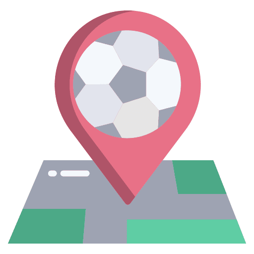Map soccer place location icon