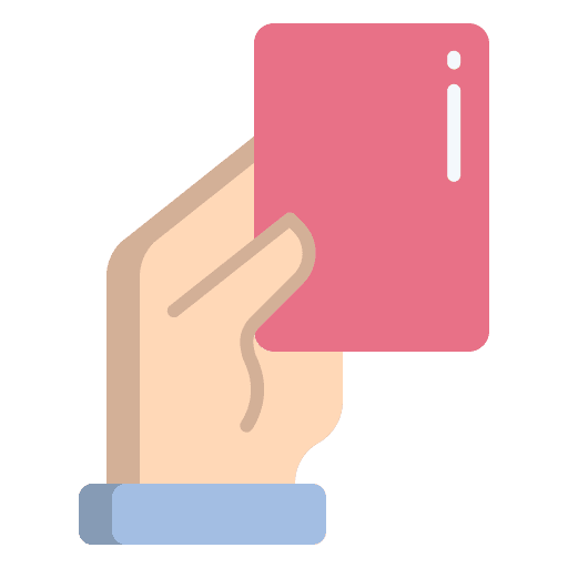 Red card soccer amonestation football icon