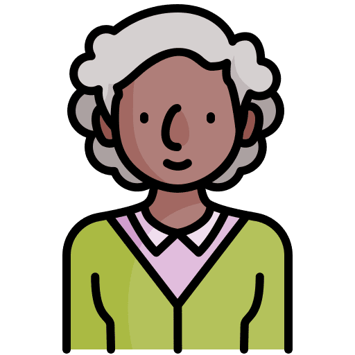Woman afro old age profile icon