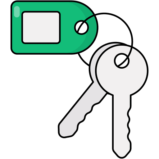 Room key hotel key security access icon
