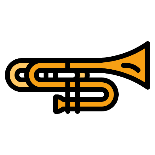 Trombone music and multimedia trombone orchestra icon Trombone music and multimedia trombone orchestra icon