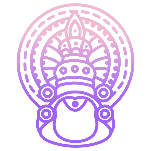 Kathakali theater dancer mask icon Kathakali theater dancer mask icon