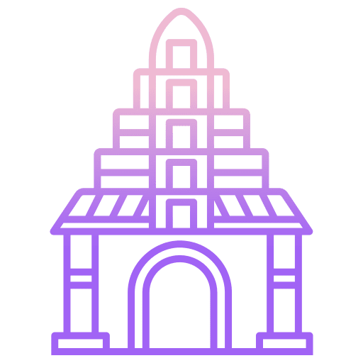 Temple landmark architecture and city monument icon Temple landmark architecture and city monument icon