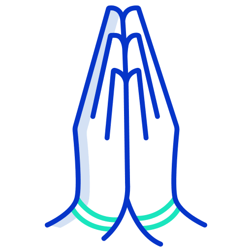 Namaste wellness hinduism hands icon