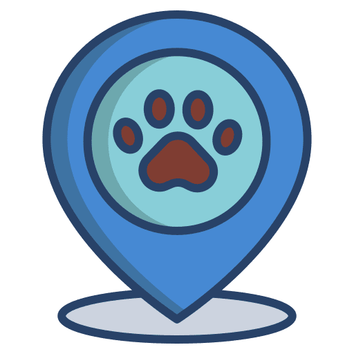 Map maps and location animal veterinary icon