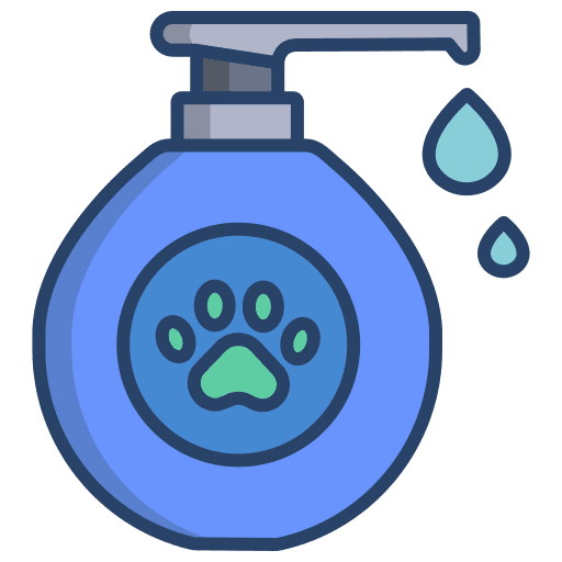 Pet shampoo paw print animals pet grooming icon