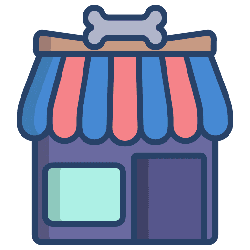 Pet shop store pet care building icon Pet shop store pet care building icon
