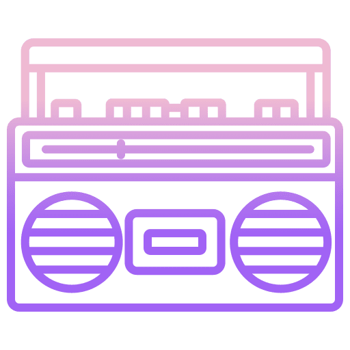 Boombox vintage music player electronics icon