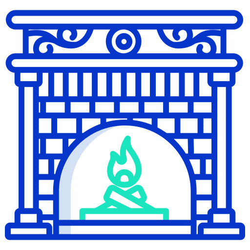 Fireplace cold winter chimney icon Fireplace cold winter chimney icon