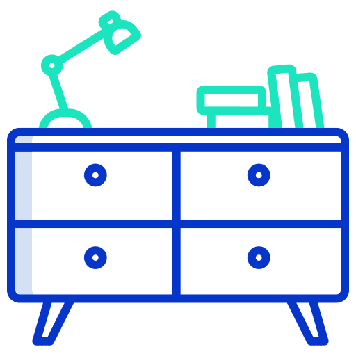 Table drawer old style study icon Table drawer old style study icon