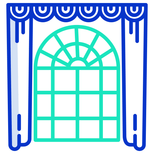 Window window furniture and household curtain icon Window window furniture and household curtain icon