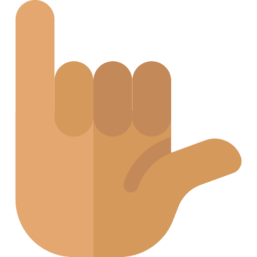 Hand surfer signals cool icon Hand surfer signals cool icon