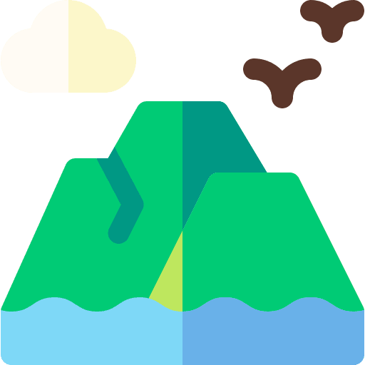 Mountain sky ocean sea icon