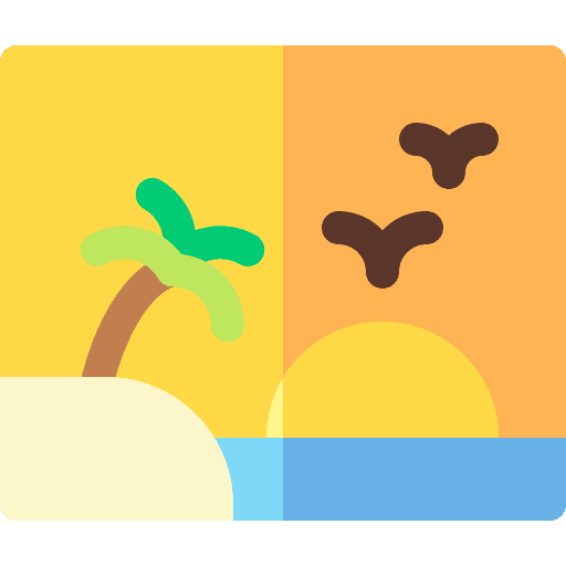 Postcard summer island holidays icon Postcard summer island holidays icon
