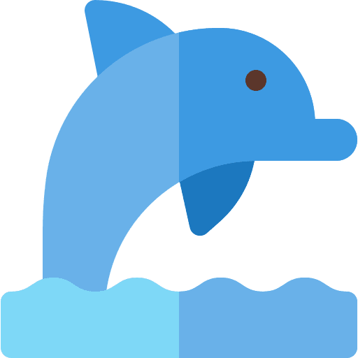Dolphin zoo wild life water icon Dolphin zoo wild life water icon
