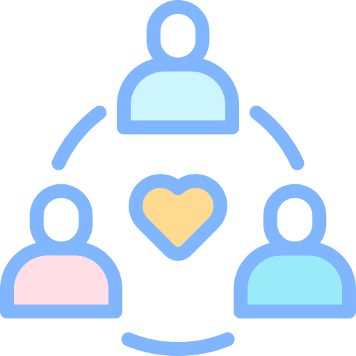 Friendship care network empathy icon