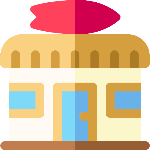 Surf shop buildings shop summertime icon Surf shop buildings shop summertime icon