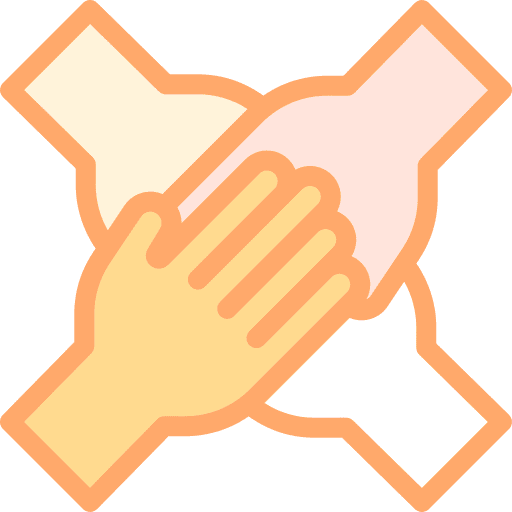 United hands and gestures team friendship icon
