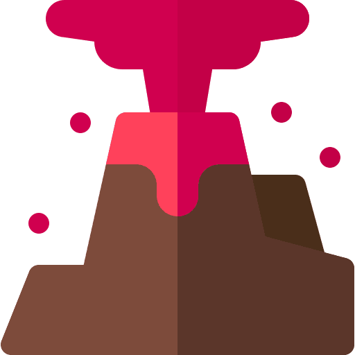 Volcano natural disaster lava eruption icon Volcano natural disaster lava eruption icon