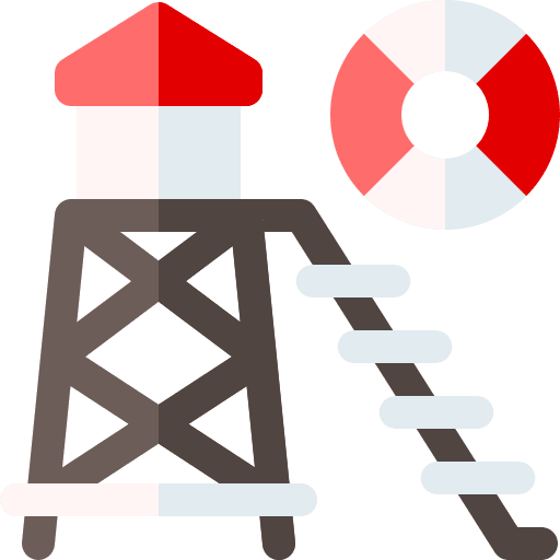 Lifeguard tower security holidays beach icon