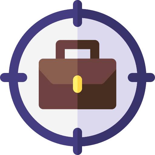Work aim crosshair briefcase icon Work aim crosshair briefcase icon