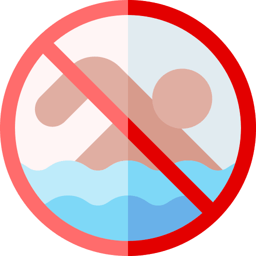 No swimming warning signaling forbidden icon No swimming warning signaling forbidden icon
