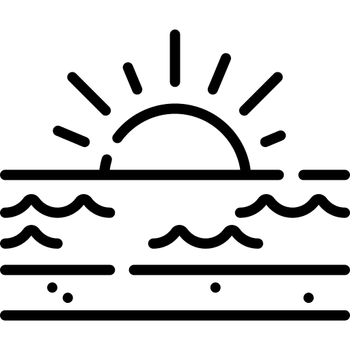 Sunrise sun beach weather icon