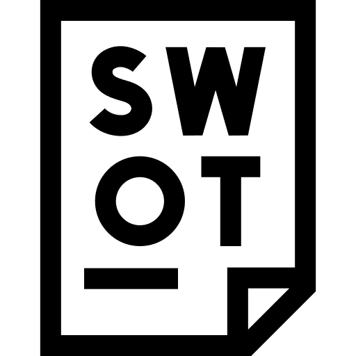 Swot analysis document development business and finance icon