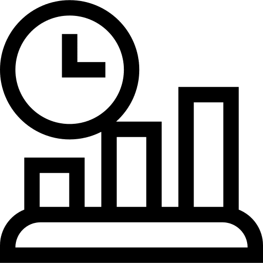 Time to market clock business and finance statistics icon