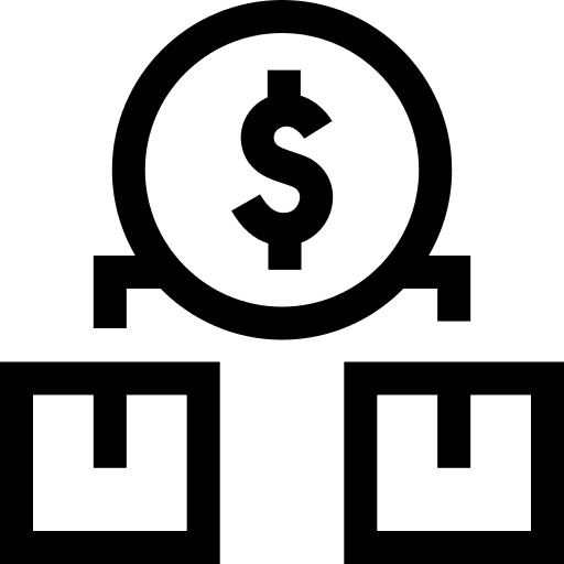 Value chain business dollar shipping and delivery icon