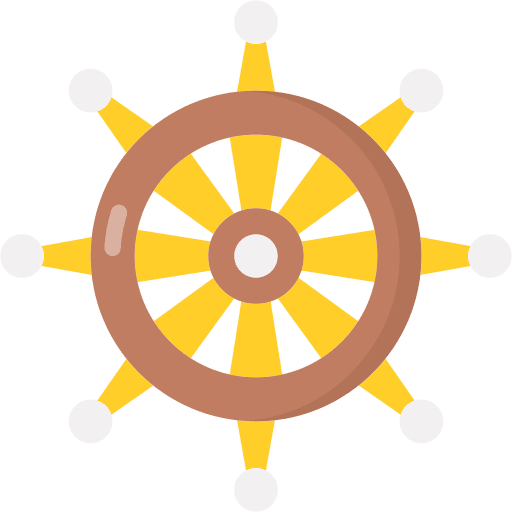 Dharma wheel belief buddhism karma icon