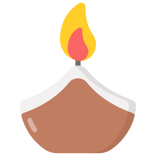 Diwali lamp fire festival decoration icon