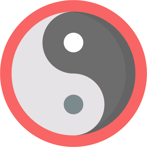 Yin yang chinese dualism symbol icon