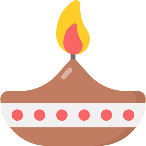 Diwali lamp decoration diya festival icon