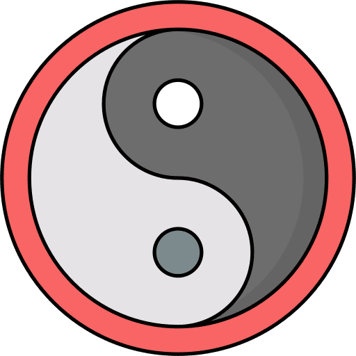 Yin yang chinese philosophy shapes and symbols icon