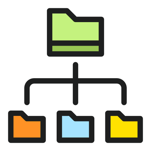 Diagram folder data storage order icon Diagram folder data storage order icon
